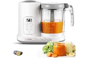AMZBABYCHEF Baby Food Maker Pro Steamer Blender: 4 in 1 Auto Steam Blend and Puree Maker with Self-Clean for Healthy Baby and Toddler Meal Prep - BPA-Free
