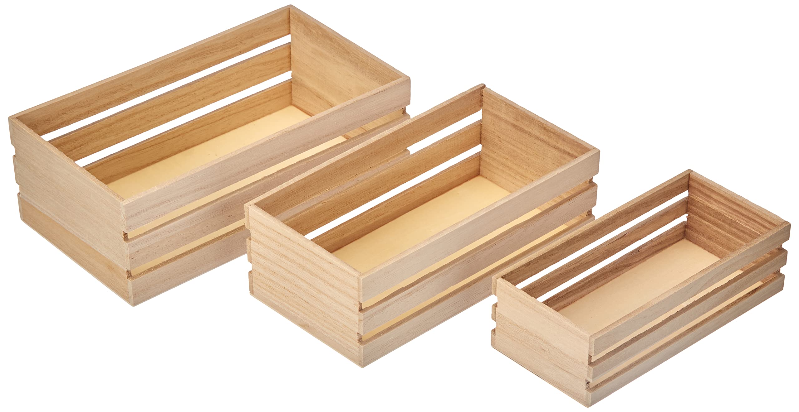 Artemio 14001929 3-Piece Wooden Decorative Rack, Beige 5x16,5x8cm (small box) 6,5x19x10cm (medium box) 7x21,5x12cm (big box)