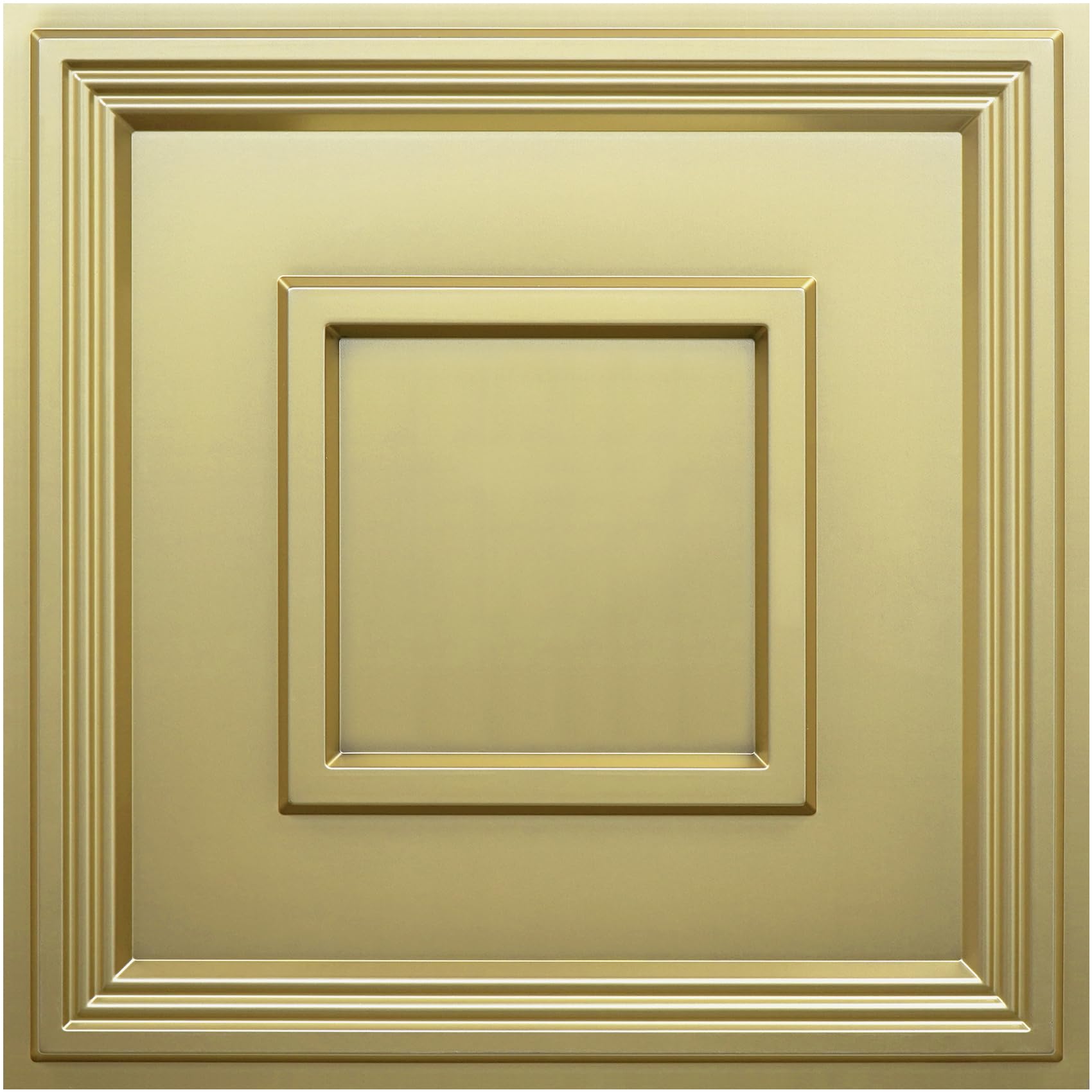 Photo 1 of STICKGOO Glue Up Ceiling Tiles, 24x24 Inch PVC Decorative Drop Ceiling Tile Champaign Gold 48 Sq. Ft, Pack of 12 Tiles