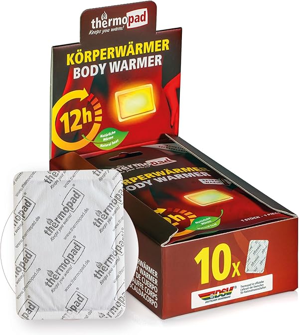 THERMOPAD Körperwärmer – DAS ORIGINAL: 10x Wärmepflaster für den Rücken I 12 Stunden Wärme I Sofort einsatzbereite Wärmepads, geeignet als Nackenwärmer, Schulterwärmer & Nierenwärmer
