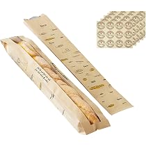 50 Pack Baguette Bread Bags With Window – Kraft Paper Bags 4x23.6 Inches, Includes 60 Thank You Stickers - View #2