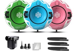 JUECITY Heavy-Duty Snow Tubes for Sledding, 3 Pack with Air Pump & Covers (40" Holds 450 lbs for Kids Adults All Ages) Towable Inflatable Innertube Sled, Winter Ice Toboggan Inner Snowtube, trineo de Nieve