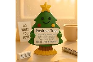 iStatue Positive Tree Hand-Painted Resin Figurine, 5-Inch Christmas Decoration Indoor Desk Décor | Cute Motivational Gift, St