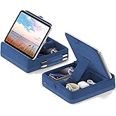 KDD Tablet Pillow Stand with Storage - Foldable iPad Pillow Holder for Lap, Desk, Bed - Adjustable Soft Pad Cushion Dock with