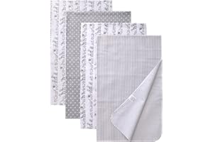 Gina Era Cotton Flannel Receiving Blankets Baby 4 Pcs, Baby Swaddle Blankets, Baby Flannel Blanket 30 X 40 Inch for Boy Girl (Style-1)