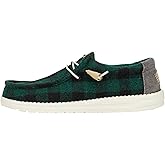 HEYDUDE Men's Wally Buffalo Plaid Slip-On Loafers | Ultra Lightweight Comfortable Casual Shoes