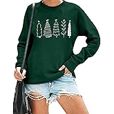 ASTANFY Christmas Sweatshirt Womens Christmas Tree Sweatshirts Xmas Lightweight Pullover