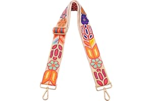 MIRIFRIGE Crochet Flower Purse Strap,Knit Wide Replacement Crossbody for Shoulder Strap Bag Adjustable 2inch Guitar Strap