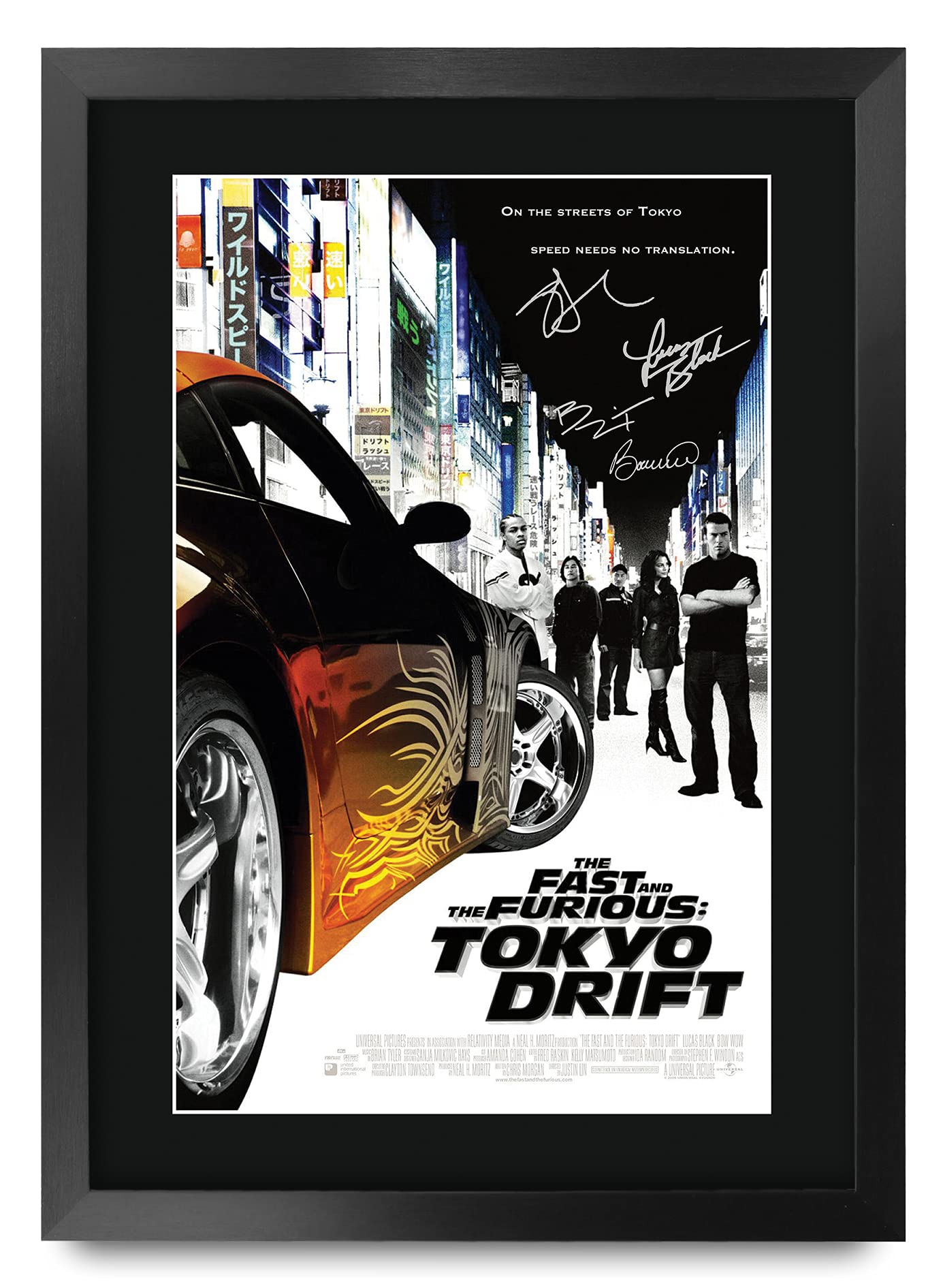 HWC Trading FR A3 The Fast and the Furious Tokyo Drift Lucas Black Gifts Printed Poster Signed Autograph Picture for Movie Memorabilia Fans - A3 Framed