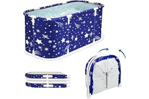 bephible Ice Bath, Large Foldable Bathtub for Adult, Extra Large Foldable Bathtub with Plastic Frame, Freestanding Surround C