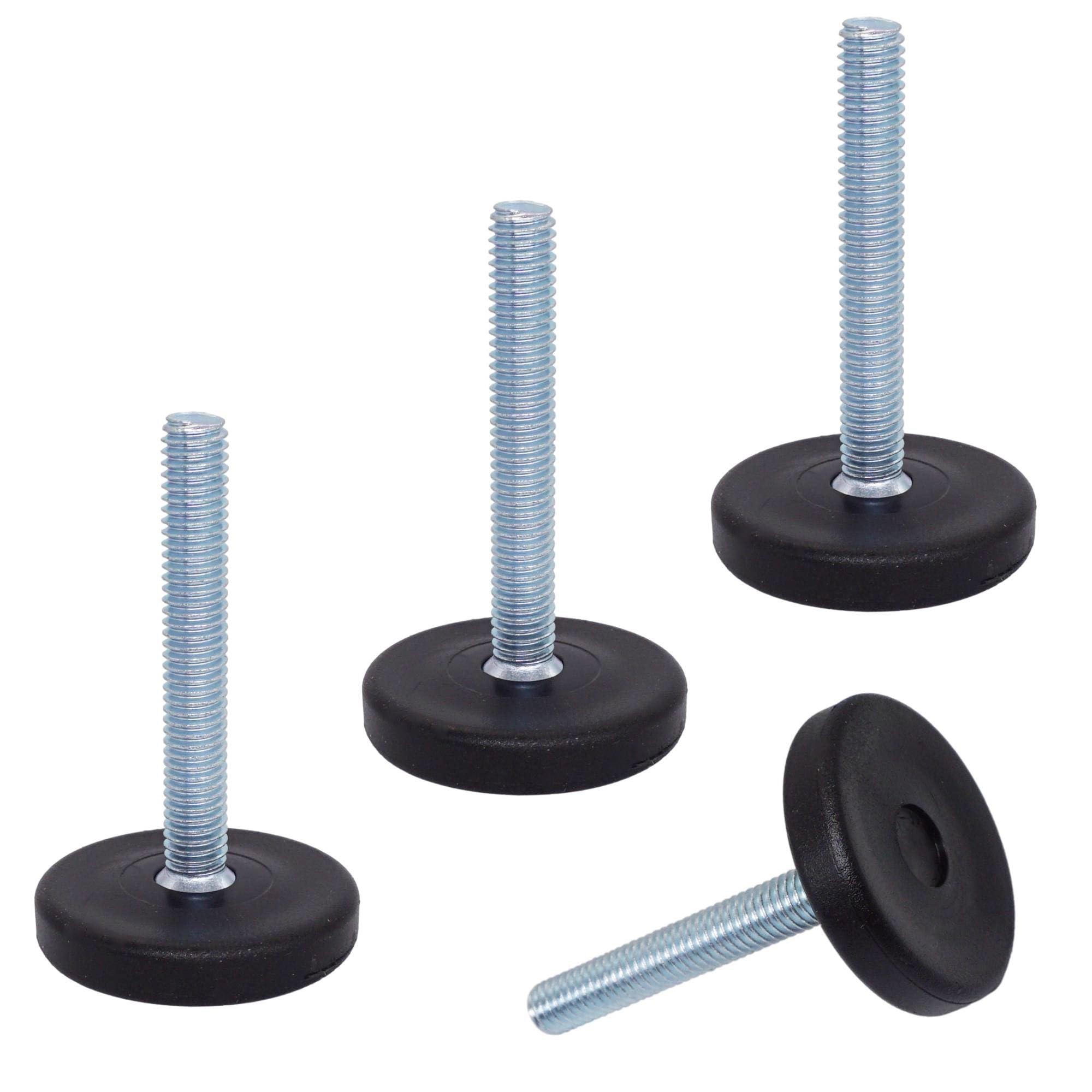SKIR'CO 4 pcs, Furniture Leveling Feet M6 x 40 mm, Adjustable Round Legs 30 mm Diameter, M6 Thread Leveler Foot