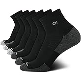 Calvin Klein Mens Quarter Socks - 6 Pack Cushioned Mini Crew Athletic Socks for Men, Ideal for Running, Sport, and Hiking