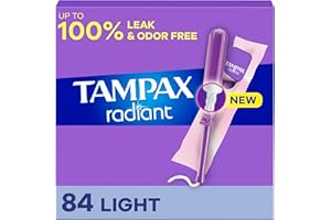 Tampax, Radiant Tampons, Plastic Applicator, Light Absorbency, 28 Count