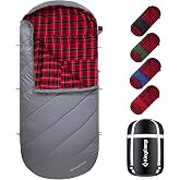 KingCamp Sleeping Bag for Adults Big &amp; Tall 100% Flannel Sleeping Bag | XL Portable Waterproof Sleeping Bag for Camping Backpacking Hiking Travel Outdoors, Cold Weather &amp; Warm