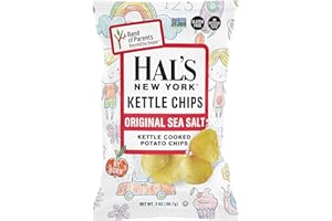 Hal's New York Kettle Cooked Gluten Free Original Sea Salt Salted Potato Chip Crisps, 2 Oz (Pack of 24)