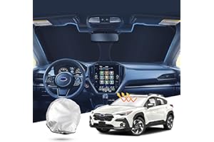 T TGBROS Windshield Sun Shade Custom Fit for 2024 2025 Crosstrek Accessories Foldable Sun Shield Reflective Polyester Sun Visor Cover Block Heat and Sun Protection