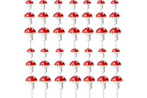 Gyufise 30Pcs Mushroom Cake Decorations Red Mini Mushroom Toothpicks Mushroom Cupcake Toppers Mushroom Cake Picks for Birthday Baby Shower Party Micro Landscape Decorations