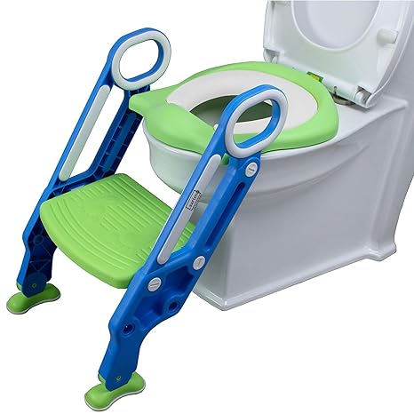 Lsarimo Foldable Potty Training Seat Chair with Safe Handrails, Non-Slip Toilet Potty Stand and