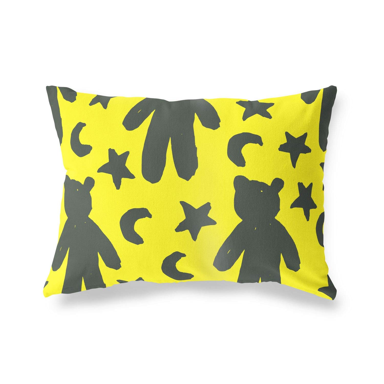 Bonamaison Decorative Cushion Cover Neon Yellow & Fume, Throw Pillow Covers, Home Decorative Pillowcases for Livingroom, Sofa, Bedroom, Size: 35x50 Cm - Designed and Manufactured in Turkey