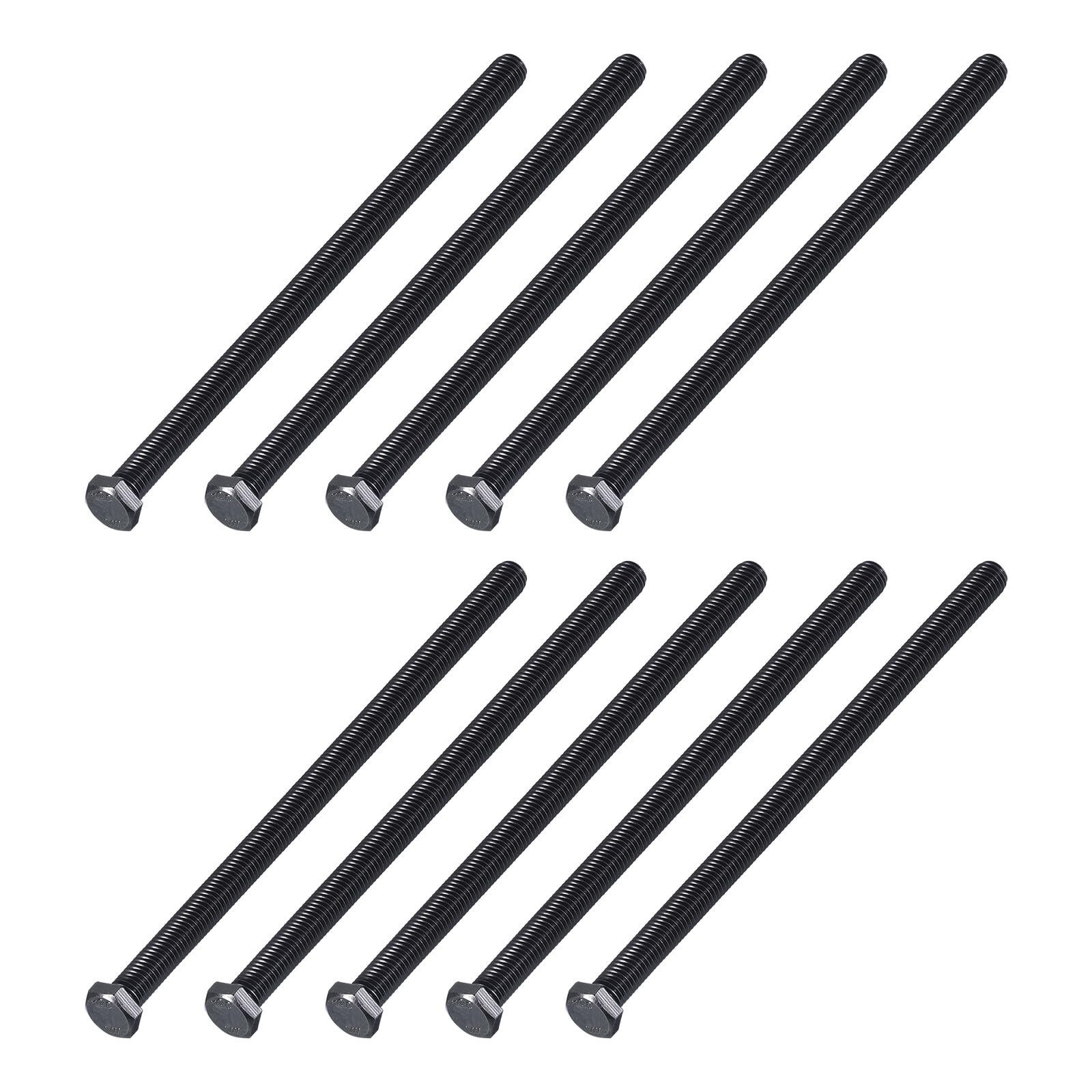 METALLIXITY Hex Head Bolts (3/8-16 x 6") 20Pcs, 304 Stainless Steel 18-8, Fully Threaded, External Hex Drive, Hex Head Screw Bolt, Black Oxide — image 1