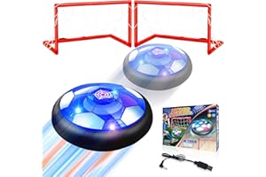 LINKOWIN Hover Soccer Ball Kids Toy, Air Power Floating Hover Soccer with LED Light & Soft Foam Bumper & Two Scoring Soccer Frames, Birthday Gifts for Boys Girls, Boys Toys for Age 3 4 5 6 7 8-12