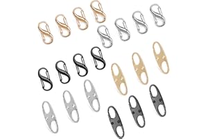 Phinus Lock Combo, Total 21PCS Clips Anti-Theft, Locks Anti-Theft for Luggage, Clothing, Backpacks, Boots, Purses, Travel Outdoor Sports(Black, Silver, Gold)