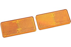 MFC PRO 2Pcs Plastic Rectangular Stick-on Reflector Sticker (Yellow, 3.70 x 1.73 in)
