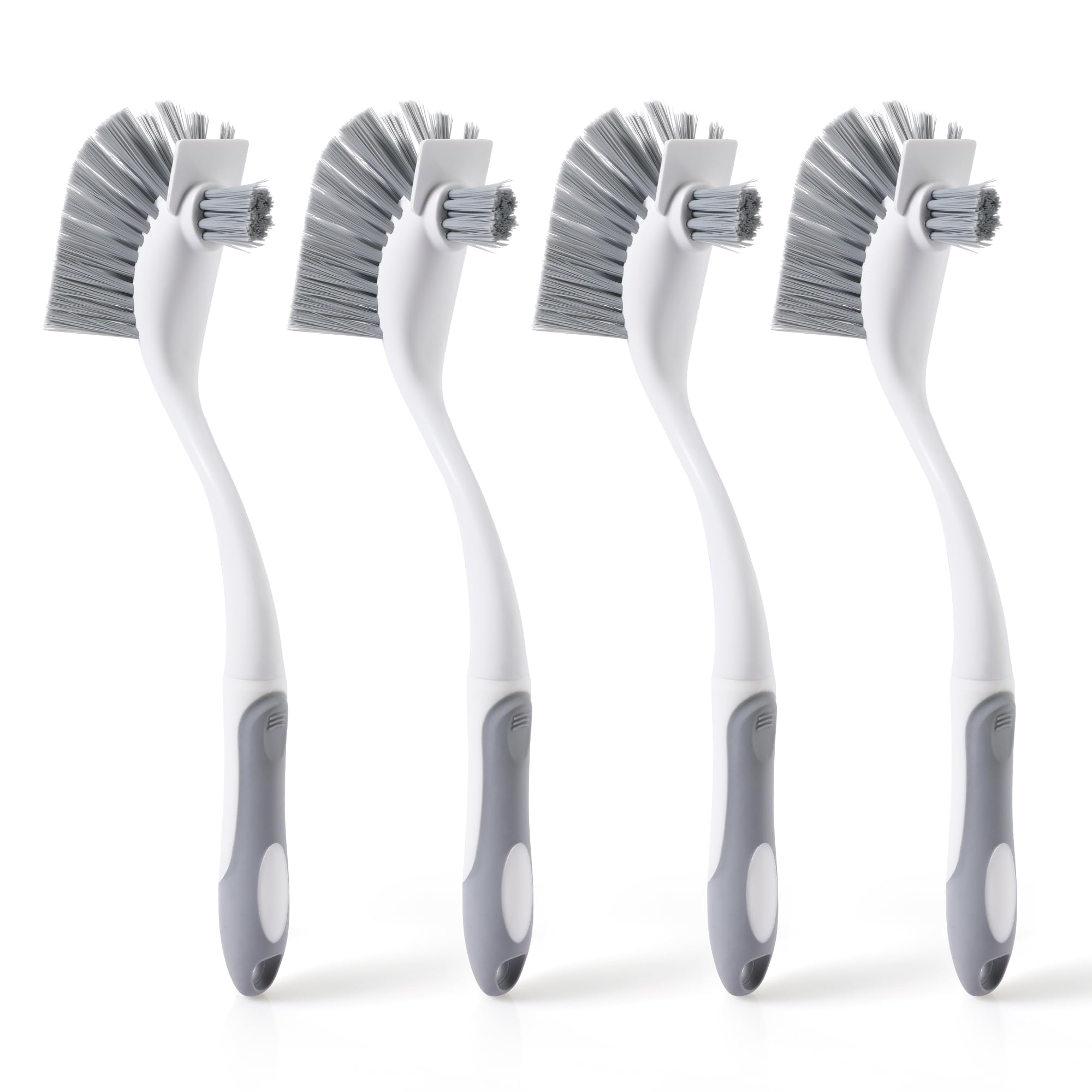Photo 1 of 4-Pack Heavy-Duty Dish Scrub Brushes with Stiff Non-Scratch Bristles & Long Handle - Multi-Purpose Kitchen Cleaning Brushes for Pots, Pans, Bottles, Deep Cleaning