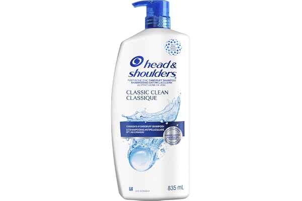 Head & Shoulders Anti-Dandruff Shampoo, 1% Pyrithione Zinc, Flake Control, Classic Clean, Moisturizing, Daily Use, Fresh Scen
