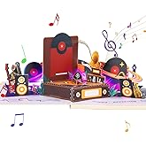 DLYMXGC Record Player Music Playing Pop Up Card Happy Birthday Greeting Card with LED Light,3D Birthday Gift for Adults and Kids with Blank Note Card & Envelope, Foldable Celebration Cards