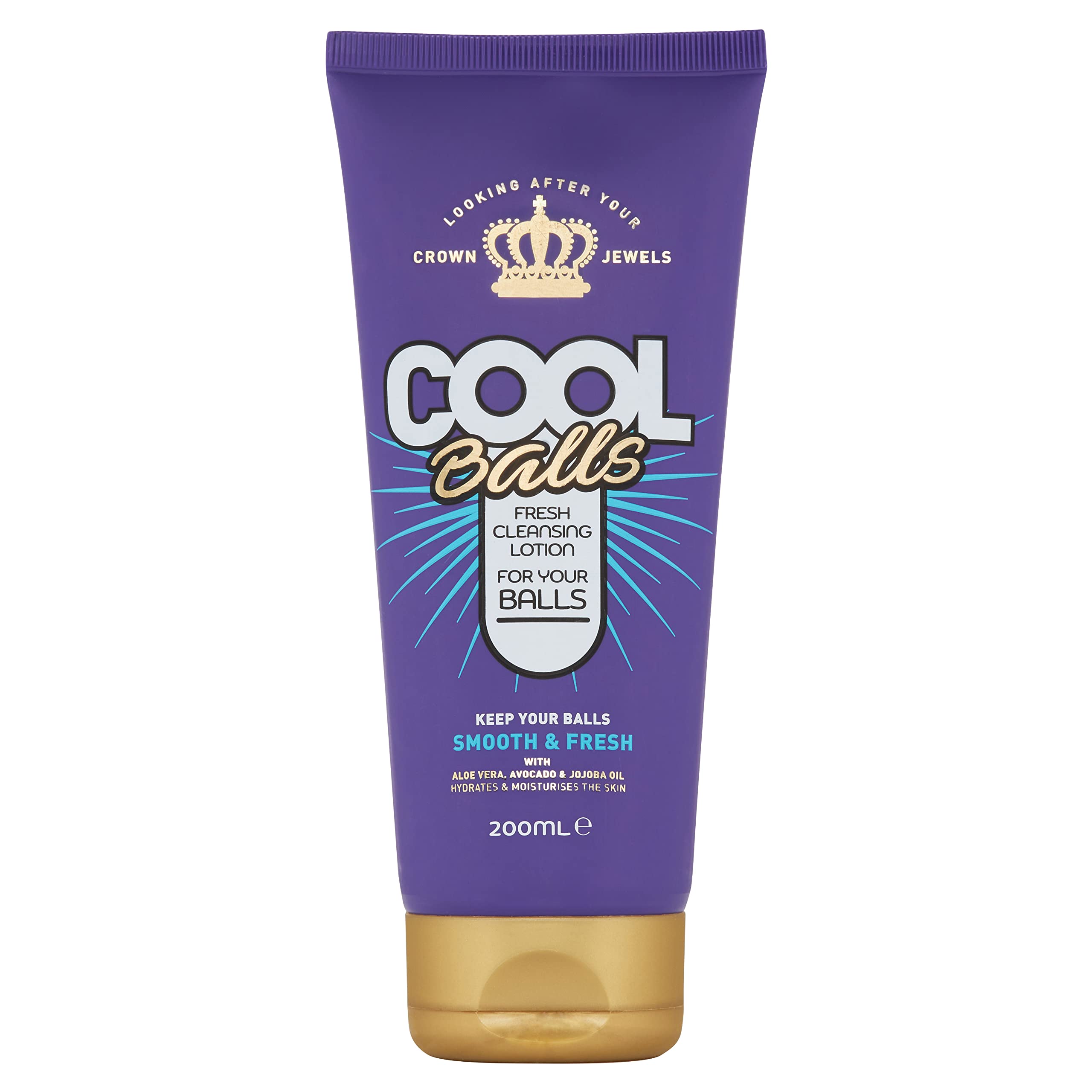 Cool Balls Fresh Moisturising Lotion 200ml | Luxury Novelty Gift For Men with Aloe Vera, Avocado, Jojoba Oil | Funny Stocking Filler, Secret Santa Gifts Anti-Chafing