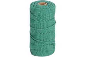 Katkuca Green Twine, 328 Feet Natural Jute Twine Best Arts Crafts Gift Twine Christmas Twine Durable Packing String (Green 328)