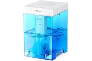INSENVO Humidifier 7.5L for Large Bedroom, Top Fill&Anti-leak Design, Ultrasonic Cool Mist Humidifers Indoor for Baby&Plants, Disassemble&Clean Easily, Visualized Water Tank, Auto Shut-off, Clear Blue