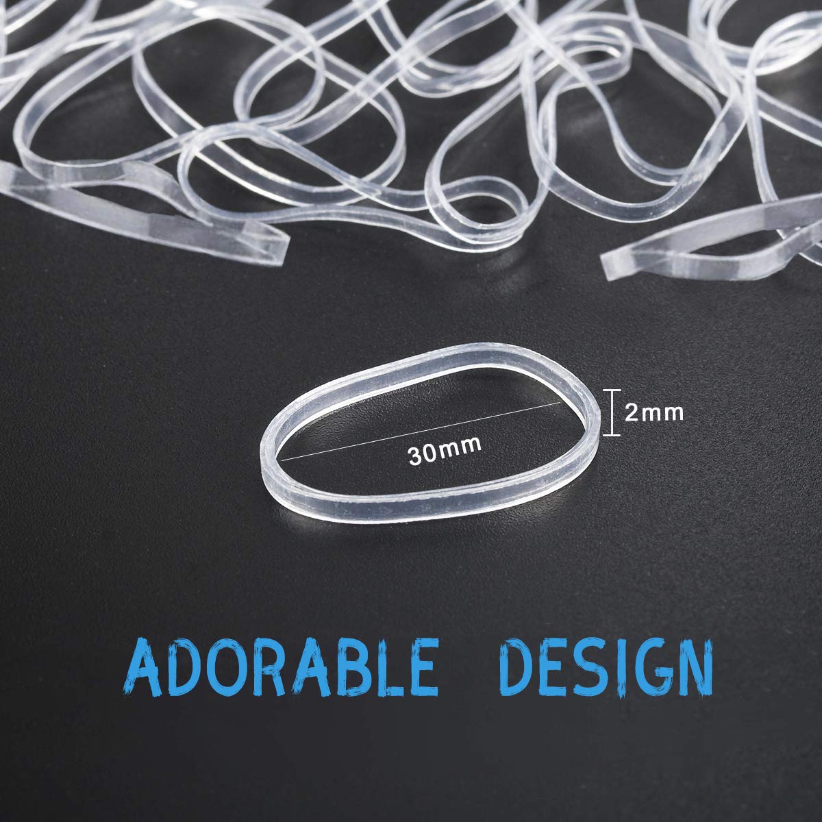 2000Pcs Clear Elastic Hair Bands, Rubber Hair Ties Packaged in Box, Soft Hair Elastics Ties Bands for Girls (white) : Beauty