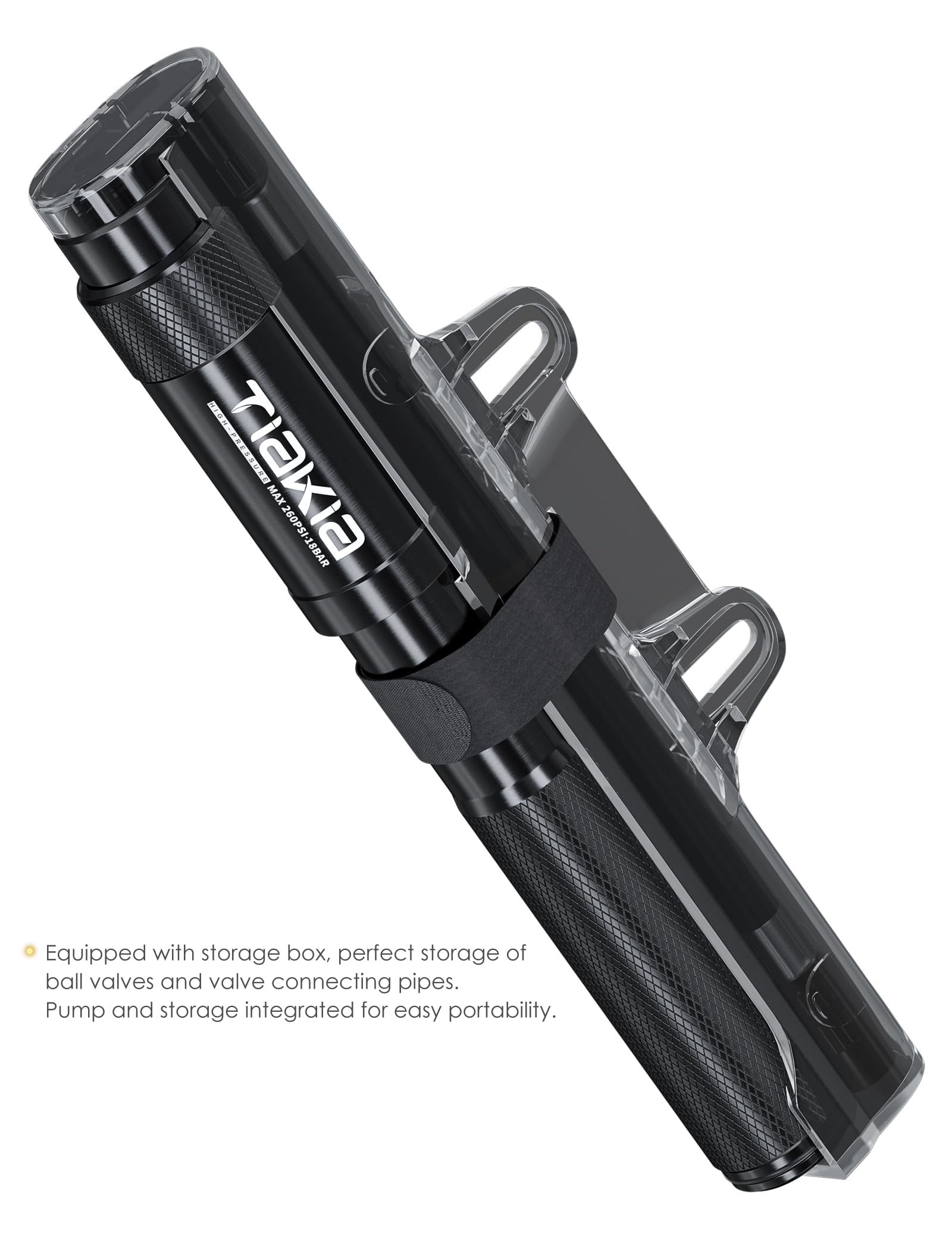 Tiakia Fahrrad Pumpe Mini 260PSI Hoher Druck Luftpumpe Klein für Presta Schrader Dunlop Ventile, Kompakt Tragbare Handpumpe Fahrradpumpe Leicht für BMX Mountainbike Rennrad E-Bike mit Montagehalterung 6