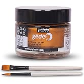 Pebeo Gilding Wax 30ml, Antique Gold Metallic Wax Bundle w/Moshify Brushes | Professional gilding wax from Pebeo for antiquing frames, furniture &amp; decor, includes 2 Moshify application brushes