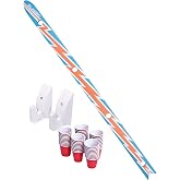 GoPong Slamski - Retro and Vintage Wood Designs - 4 Person Drinking Ski with 50 Plastic Shot Glasses