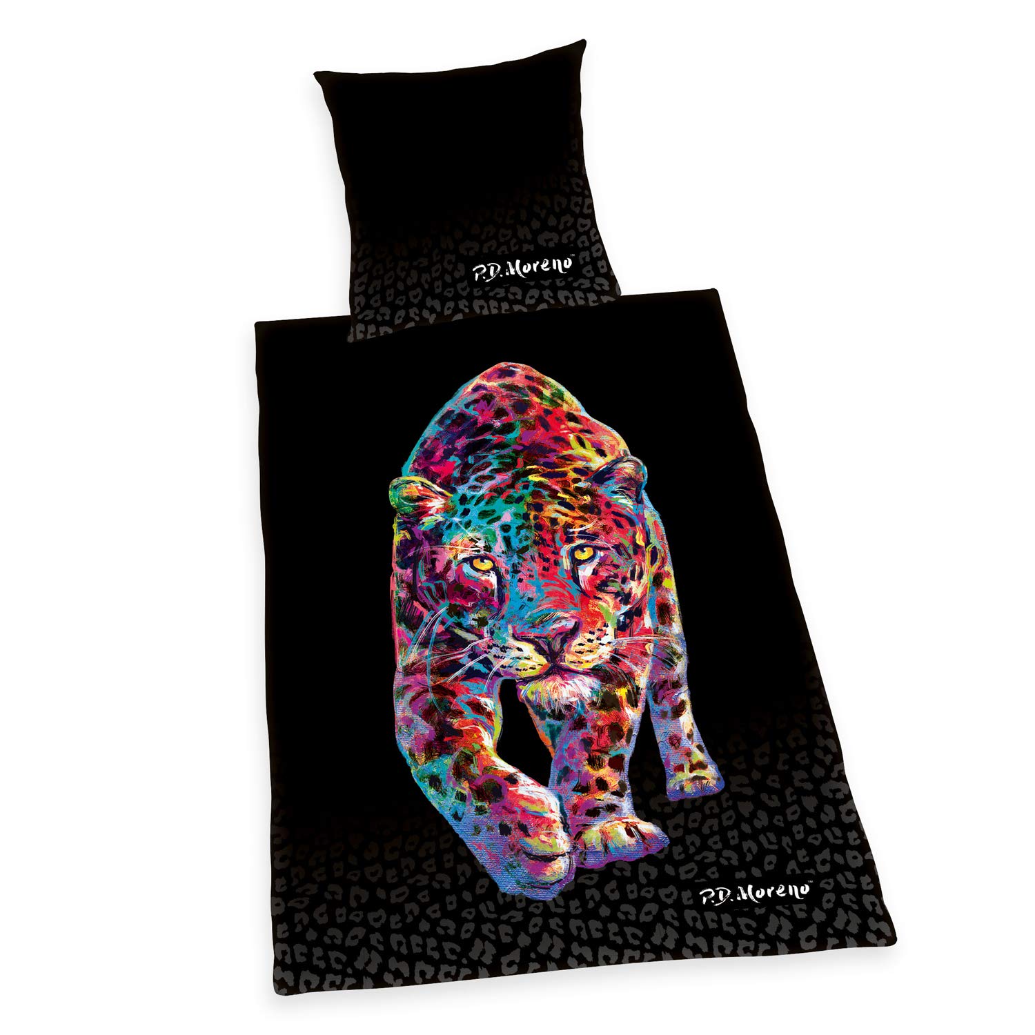 Herding Bedding Set, Cotton, Black, 80 x 80 cm, 155 x 220 cm