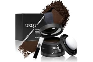 URQT Magic Hairline Powder, Instantly Conceals Hair Loss, Natural Hairline Coverage, Hair Fibers for Thinning Hair, Root Touch Up Hair Powder for Women & Men, Root Cover Up Hair Powder (Medium Brown)