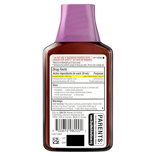THERAFLU MAX STRENGTH NIGHTTIME FLU MEDICINE FOR FLU SYMPTOM RELIEF WITH ACETAMINOPHEN, DEXTROMETHORPHAN HBR AND CHLORPHENIRAMINE MALEATE, HONEY AND ELDERBERRY FLAVORED – 8.3 FL OZ SYRUP