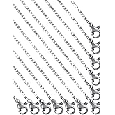16 PCS 18 Inch 2mm Stainless Steel Flat Cable Chains Finished Necklace Chains Bulk Wholesale for DIY Jewelry Making