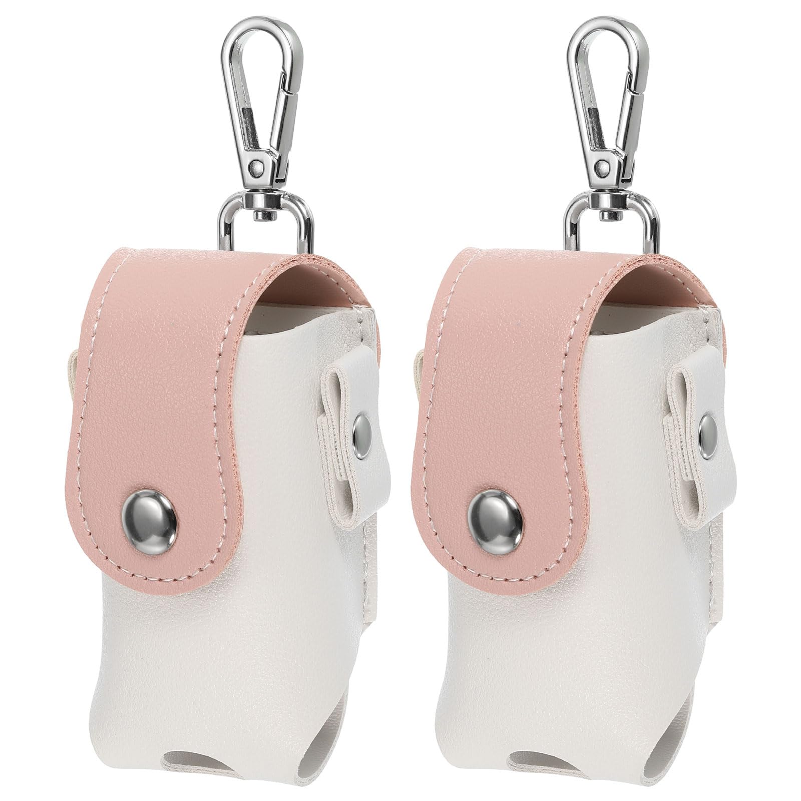 PATIKIL 2 Pack Golf Ball Carry Pouch with Tee Holder, Buckle, Clip for Women Men Belt Golf Storage, White Pink