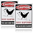 Amazon.com : GLOBLELAND 2Pack Caution Tiny Raptors Sign Aluminum ...