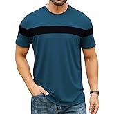Hardaddy Men's Short Sleeve Tee Color Block Crew Neck Pullover Casual Basic Shirts