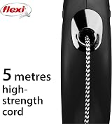 flexi Classic M 5 m Cord Leash Black for Dogs up to 20 kg view 4