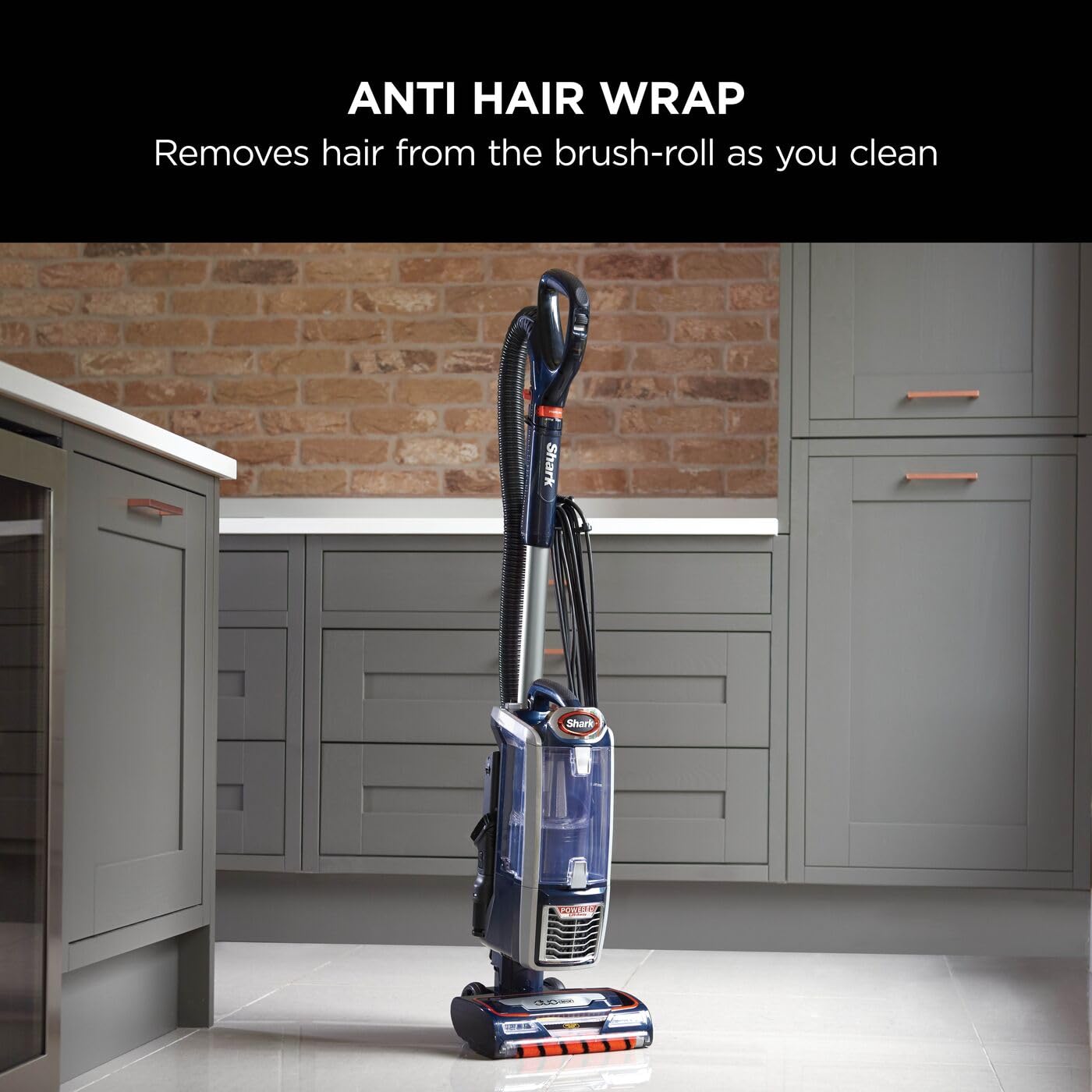 Shark Corded Upright Vacuum Cleaner,0.83L with Anti Hair Wrap Technology & DuoClean, Pet Model, Powered Lift-Away, LED Headlights, Anti-Allergen, 8m Cord, 750W, 3 Attachments, Navy, Orange, NZ801UKT