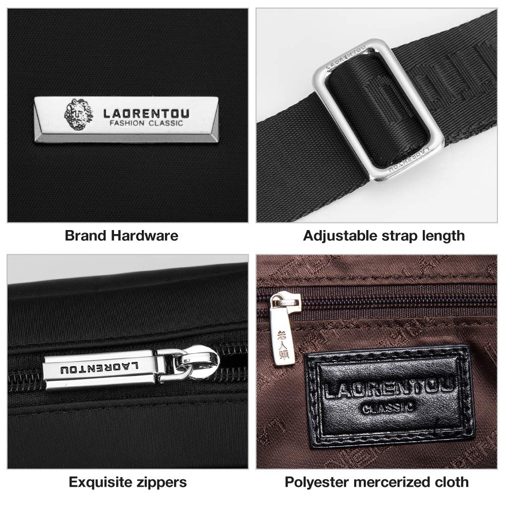 LAORENTOU Men's Messenger Bag Crossbody Bag Lightweight Shoulder Bag for Men Sling Bag for Work Travel Bags