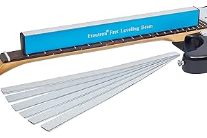 Frautron 16" Fret Leveling Beam, Aluminum Guitar Fret Leveler Sanding Block File Bar, Pro Luthier Fretboard Leveling Repair Tool with 12PCS 120/240/400/600/1000 Grit Replacement Sandpaper Strip