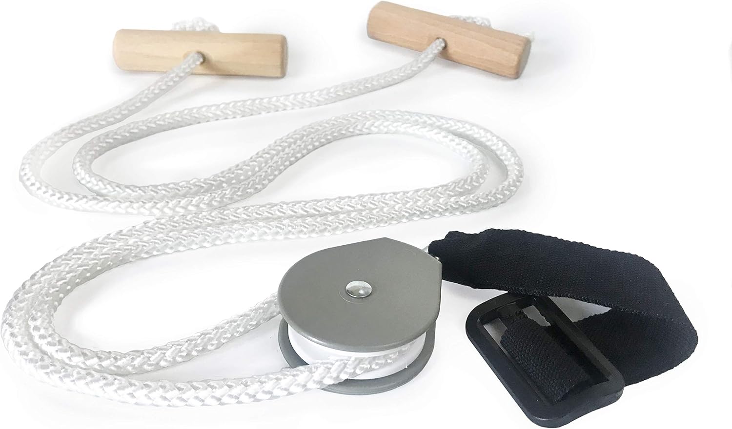 DMI Over the Door Shoulder Pulley for Physical Therapy helps Increase Mobility and Maneuverability on Injured, Elderly or Disabled with Easy to Grip Wooden Dowel Handles, White: Health & Personal Care