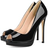 MERUMOTE Women's Peep Toe Heels Platform Stiletto Heels 5 Inch | Sexy Heels, Platform Pumps, Pumps shoes women, Party Heels,Prom Shoes
